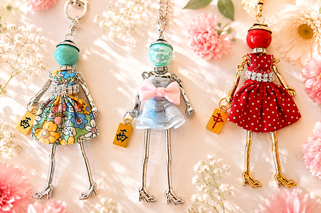 Mah Jongg Doll Trinket Necklace - Unique Gift for Mahjong Lovers