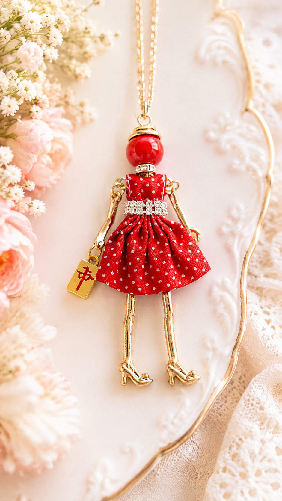 Mah Jongg Doll Trinket Necklace - Unique Gift for Mahjong Lovers