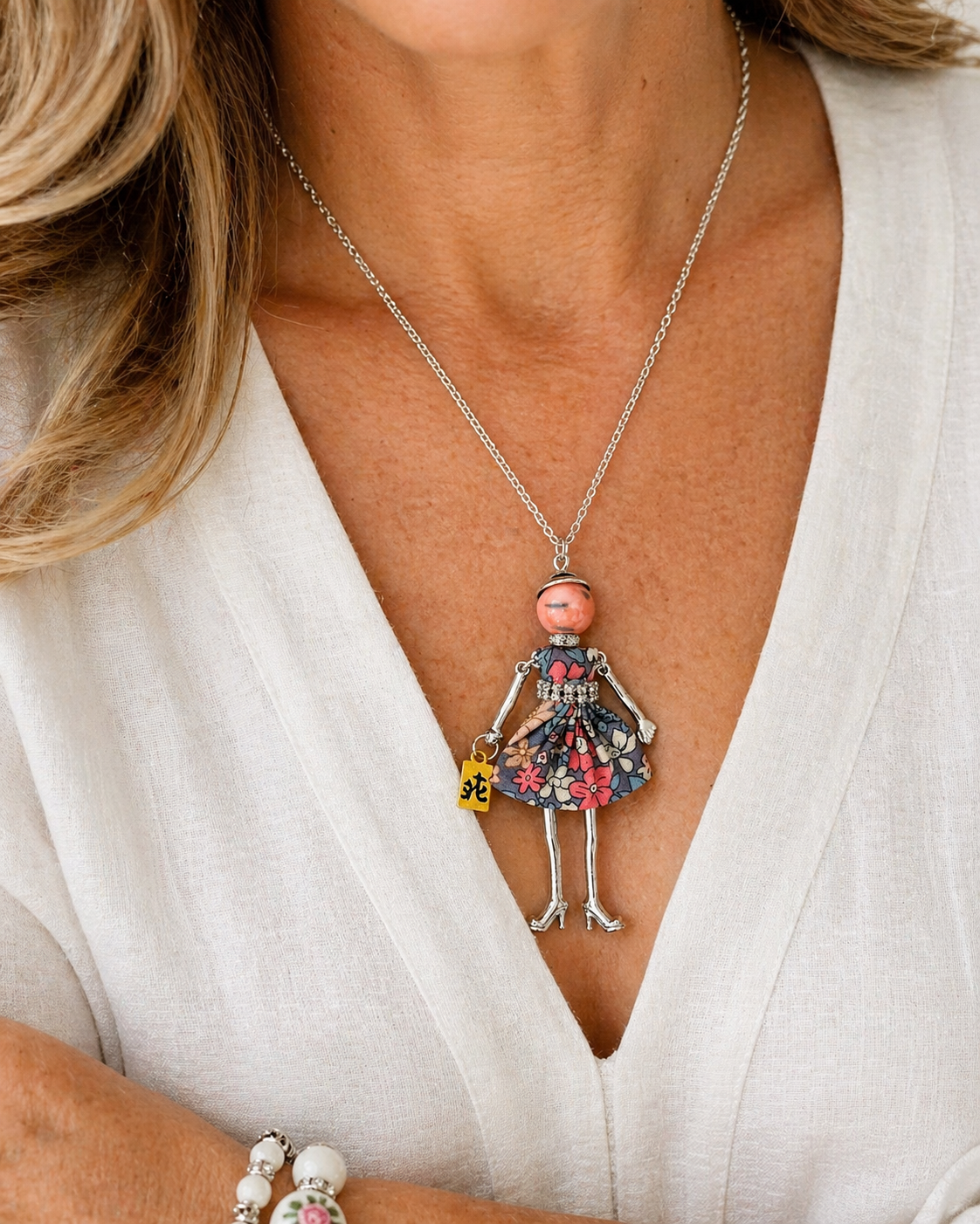 Mah Jongg Doll Trinket Necklace - Unique Gift for Mahjong Lovers