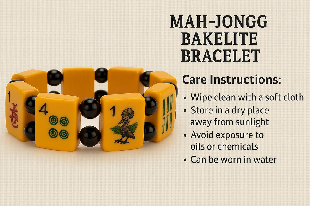 Vintage Handmade Bakelite Mah-Jongg Bracelet
