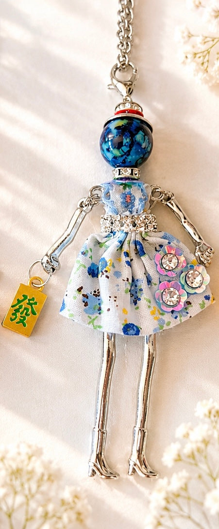Mah Jongg Doll Trinket Necklace - Unique Gift for Mahjong Lovers