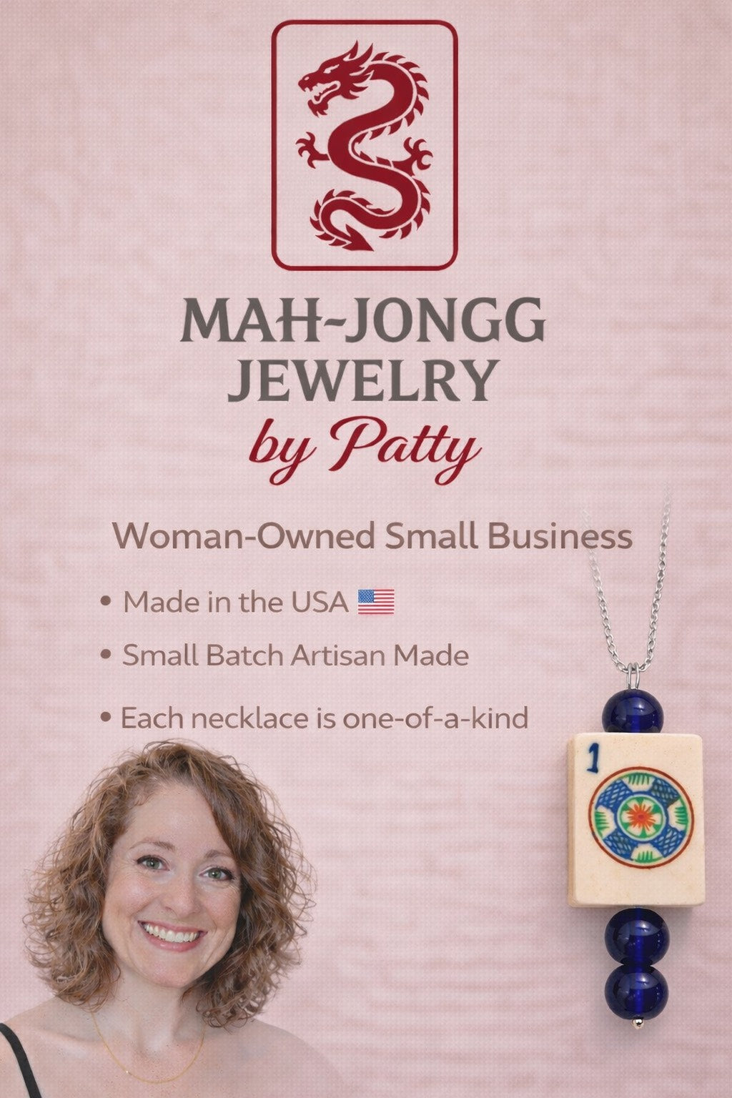 Vintage Bone & Bamboo Mah-Jongg Necklace | Handcrafted One-of-a-Kind Jewelry