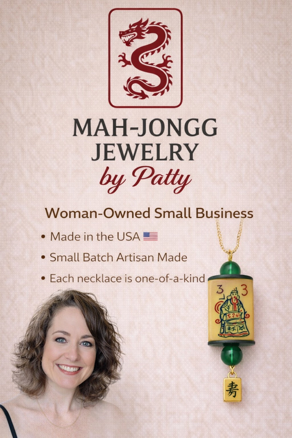 Vintage Bakelite Mah-Jongg Necklace | Handcrafted One-of-a-Kind Jewelry