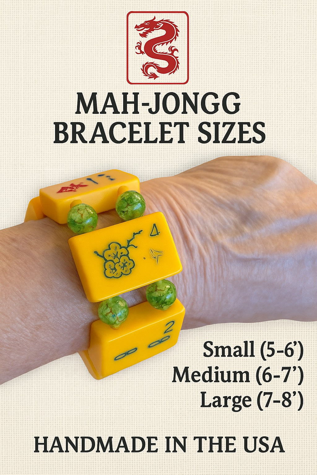 Vintage Handmade Bakelite Mah-Jongg Bracelet