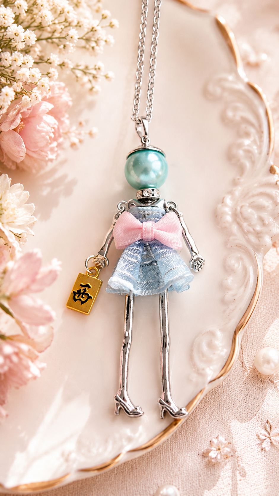 Mah Jongg Doll Trinket Necklace - Unique Gift for Mahjong Lovers