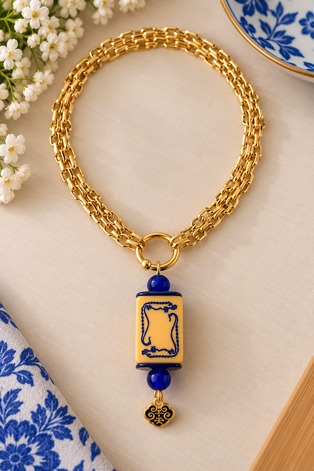 Vintage Mah-Jongg Tile Necklace — Choose Your Charm