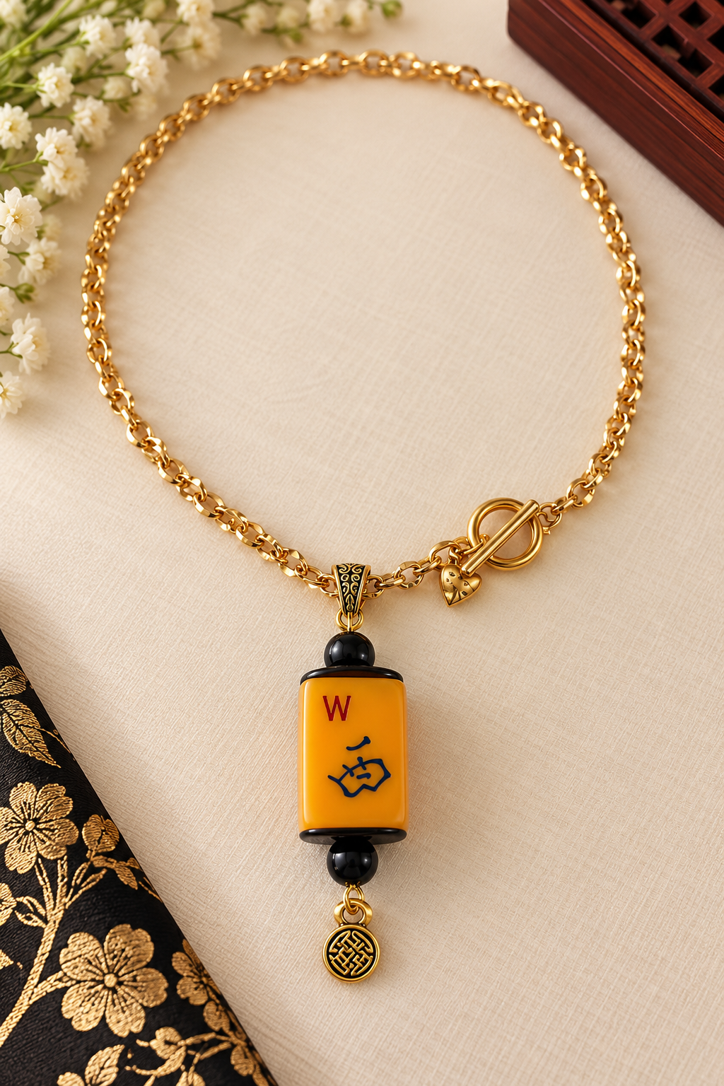 Vintage Mah-Jongg Tile Necklace — Choose Your Charm