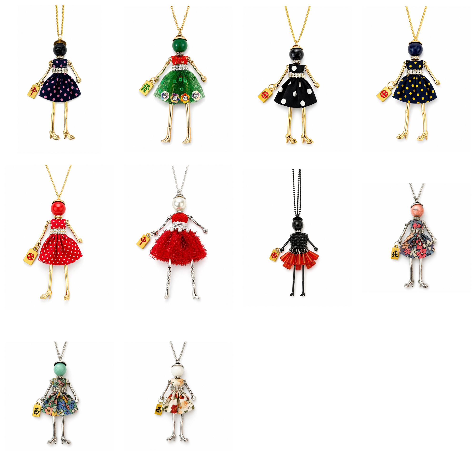 Mah Jongg Doll Trinket Necklace - Unique Gift for Mahjong Lovers