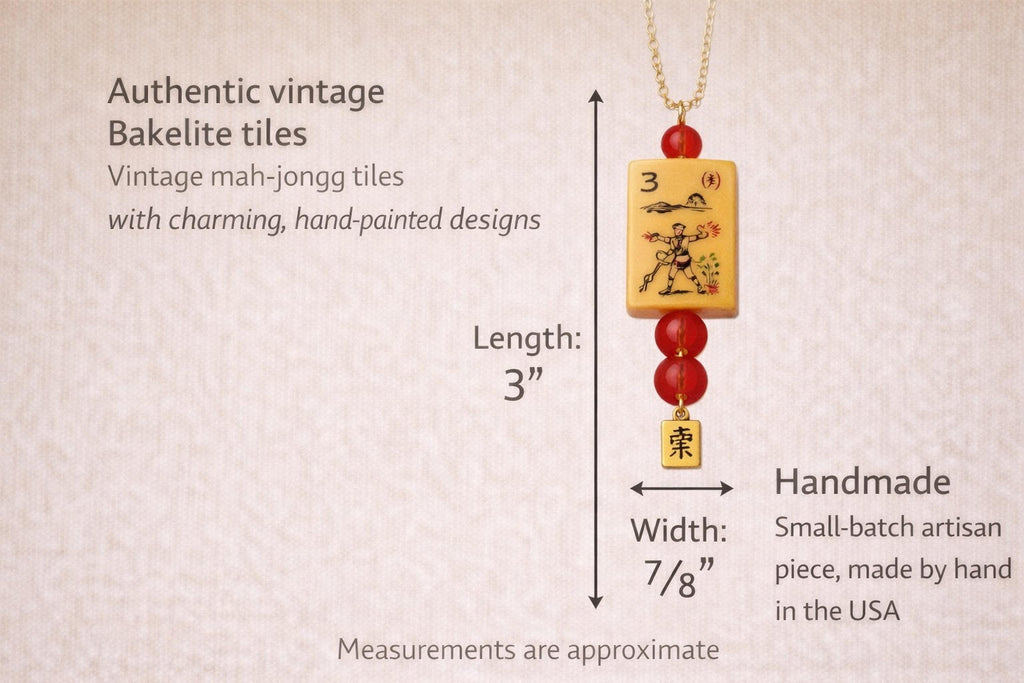 Vintage Bakelite Mah-Jongg Necklace | Handcrafted One-of-a-Kind Jewelry